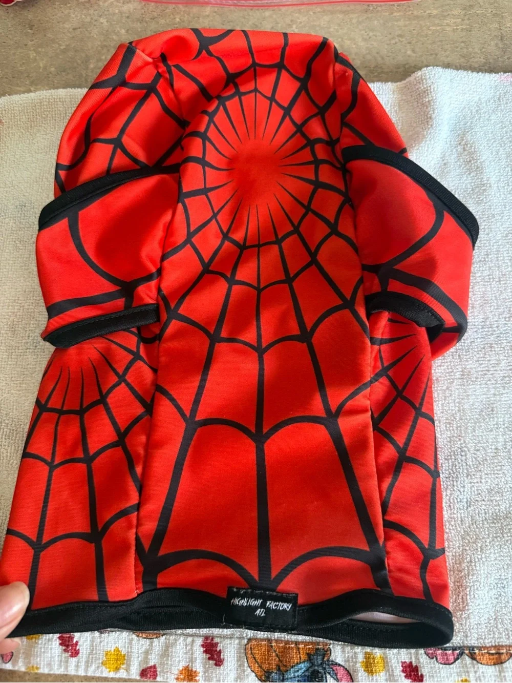 Red Spider-Web Kids Costume Hood